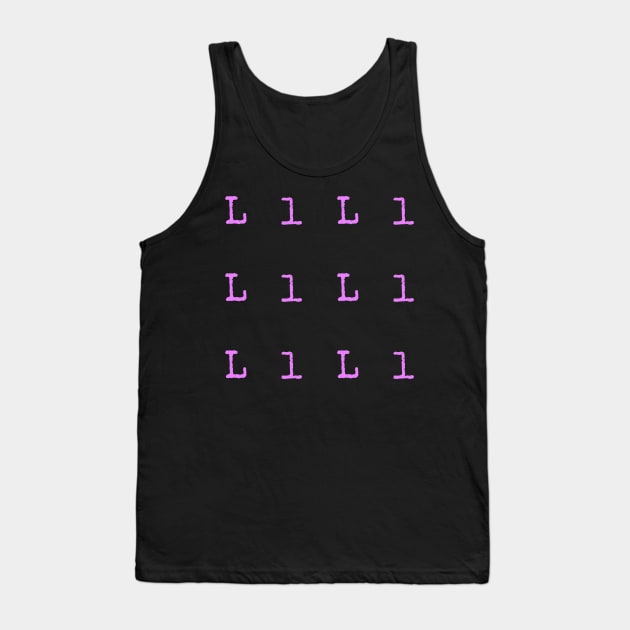 Pink Typewriter Letter L Tank Top by anacarminda